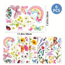 Flower Wall Stickers Colorful Butterfly Wall Stickers Daisy Rainbow Ki