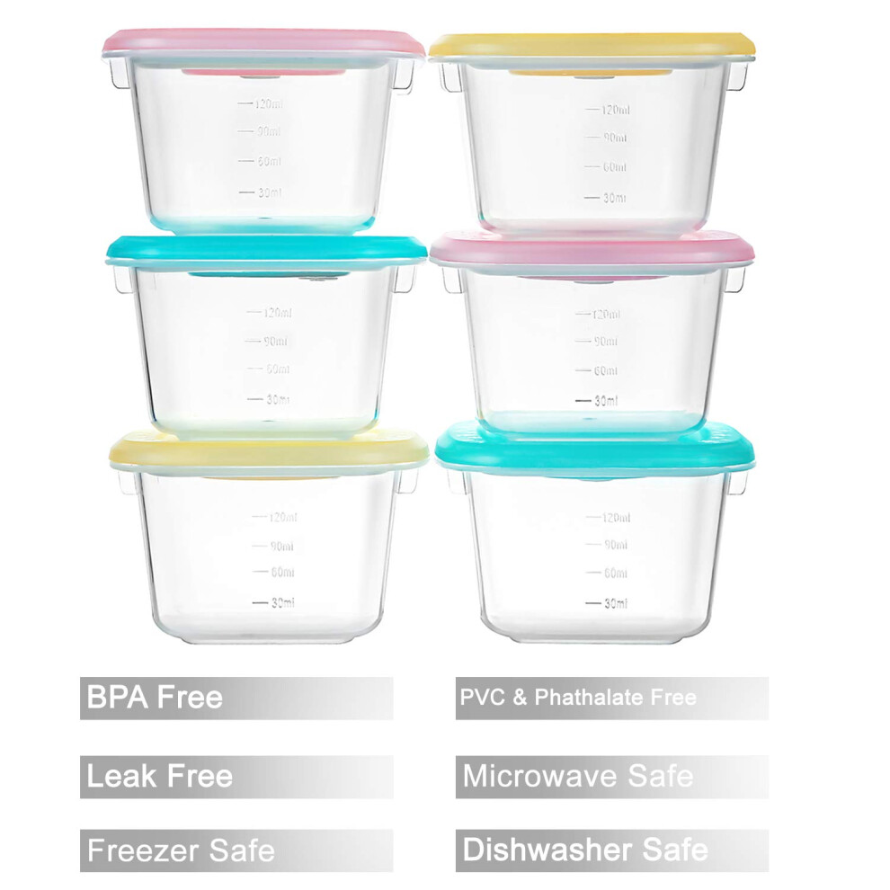 Pandaear Baby Food Snack Plastic Storage Container With Lids 12 Pack S