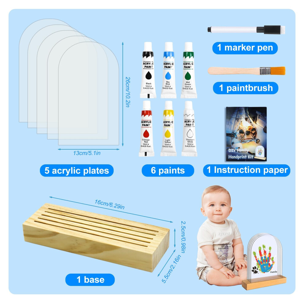 Ssjkeji Family Handprint Kit Clear Diy Craft Keepsake Diy Hand Footpr