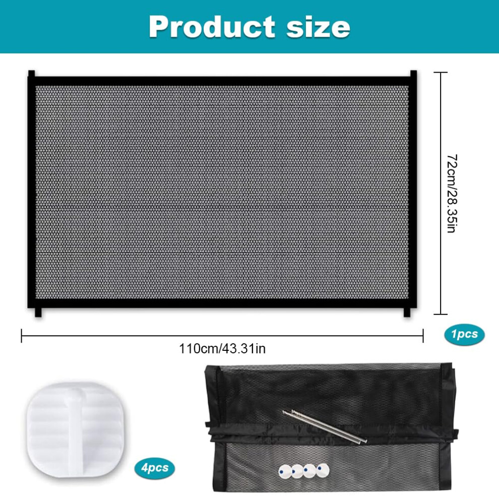 Kuizhen Mesh Stair Gate 110X72cm No Drill Pet Gate With 4Pcs Hooks Pet