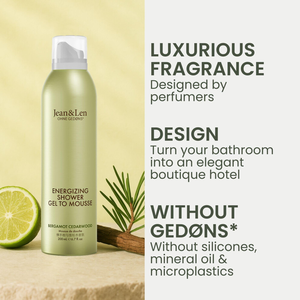 Jean & Len Jean Len Energizing Shower Gel To Mousse Bergamot Cedarwood With Alm