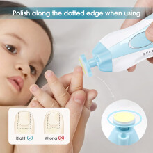 Baby Nail File Electric Baby Nail Trimmer with LED Front Light Safe an