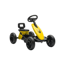 Pedal Go Kart for Kids 2-5 Years, with Silent EVA Wheels, Metal Frame, Yellow
