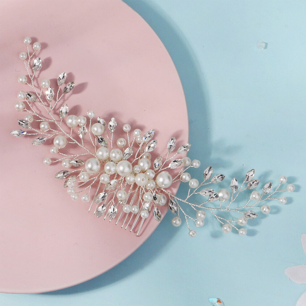 Hue-Grain Rhinestone Hair Combs For Thick Curly Hair