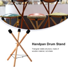 Kisbeibi Handpan Drum Stand, Steel Tongue Drum Bracket, Solid Beech Wood Adjustable Tripod Structure Drum Holder, Snare Holder Bracket for 12 to 22 I