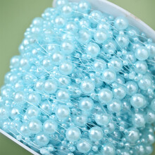 (Sky Blue, 30 meters/roll) 30M Plastic Bead Chain for Jewelry DIY