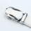 Cinto masculino de luxo em couro com fivela automática de metal, estilo executivo, branco. 3