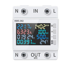 Tuya No WiFi Power Meter Color Screen 2P Multifunction AC  Meter Mobilephone Remotely APP Control 170-300V/63A -B