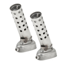2 unidades de tobera de escape con silenciador de hierro galvanizado, entrada de 22 mm, duradero