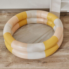 Inflatable Kids Ball Pool Round, 143x30cm, PVC Leak-Proof, Yellow