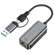 5G Wired Network Card USB/Type-C Adapter to Ethernet Cable RJ45 Gigabit Ethernet Wired Port