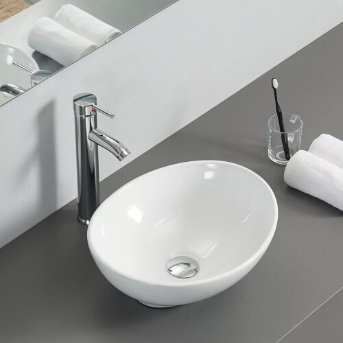 Oval Ceramic Countertop Bathroom Wash Basin Sink 1