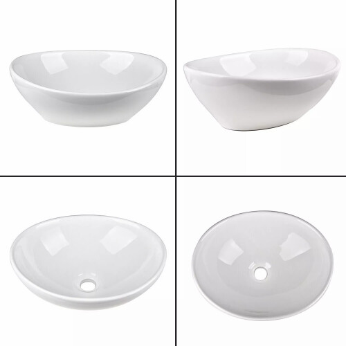 Oval Ceramic Countertop Bathroom Wash Basin Sink 2