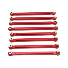 Kit de Varilla de Tracción para Fijación de Chasis de Actualización de Coche RC para 1/12 MN128 MN86 G500 Piezas de Actualización de Coche RC Rojo