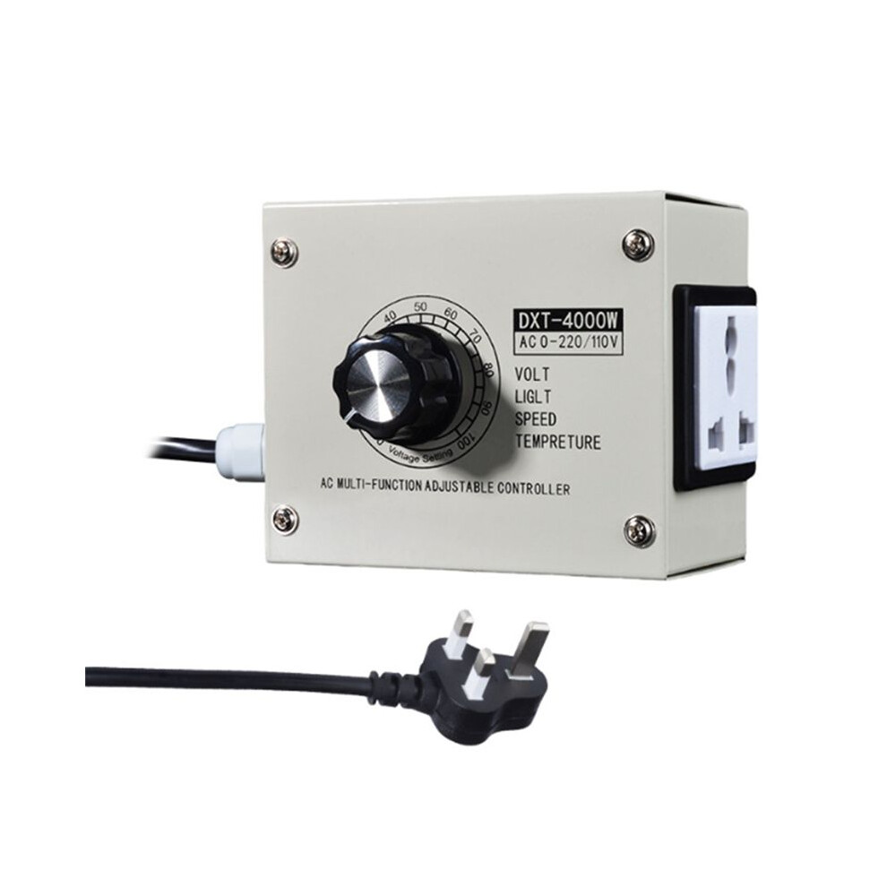 4000W Voltage Controller Adjustable Scr Dimmer Uk Plug Stepless Variable Speed Voltage Regulator 6033460430500