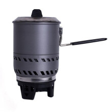 Outdoor Portable Integrated Anti-Wind Stove, Camping Heat Collection Single Pot,Outdoor Save Pot