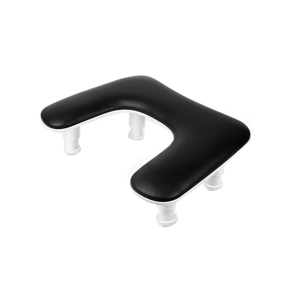Black Manicure Arm Rest For Nails Tech: U-Shaped Adjustable Nail Armrest -Pu Leather Hand Stand Rest For Manicurists