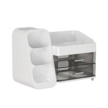 Drawer Style Makeup Storage Box Dormitory Organizer Plastic Cosmetics Skincare Dressing Table Desktop Sundries Container