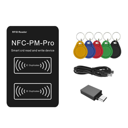 RFID  Chip Reader PM PRO Decoder+5XUID Keychain NFC Key Copier 13.56Mhz 125Khz Badge Write Token ID IC Tag Clone 1