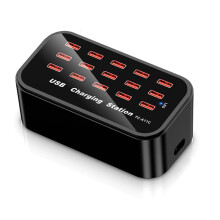 EU-Stekker 15 Poorten 100W 20A USB-Oplaadstation Snel Opladen van Telefoons HUB-Lader Desktopladers voor Meerdere Mobiele Telefoons