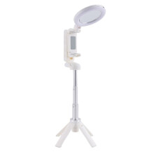 Upgraded Design  Tripod  Portable Telescopic Multifunctional 360Degree Rotation Phone Selfie Stick White A