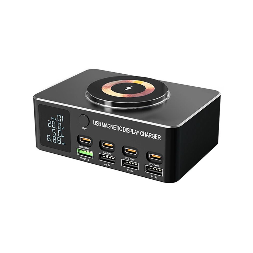 140W 8 Port Usb Charger With 15W Magnetic Wireless Charging Pd 100W Qc 3.0 Charging Station For Laptop Phone Eu Plug 6132206255510