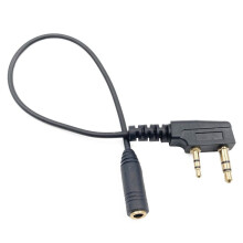 2 Pin K1 to 3.5MM Female Audio Phone Earphone Transfer Cable for TYT UV5R 888S Radio