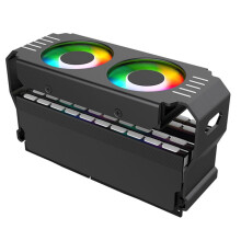 PC Case RAM Memory Module ARGB Cooler DDR3 to DDR5 5V 3Pin PWM 4Pin Light Sync 120mm Dual Fans Cooling Radiator Black