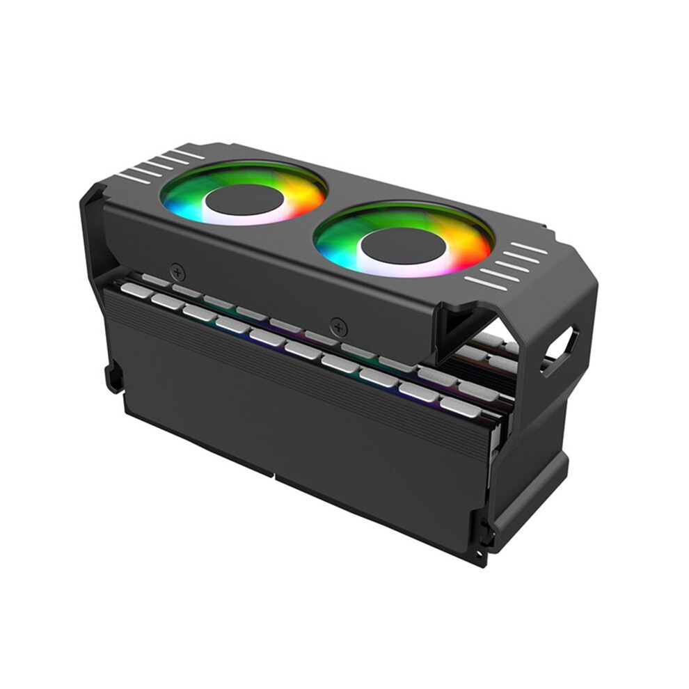Pc Case Ram Memory Module Argb Cooler Ddr3 To Ddr5 5V 3Pin Pwm 4Pin Sync 120Mm Dual Fans Cooling Radiator Light/Black 6132158560687