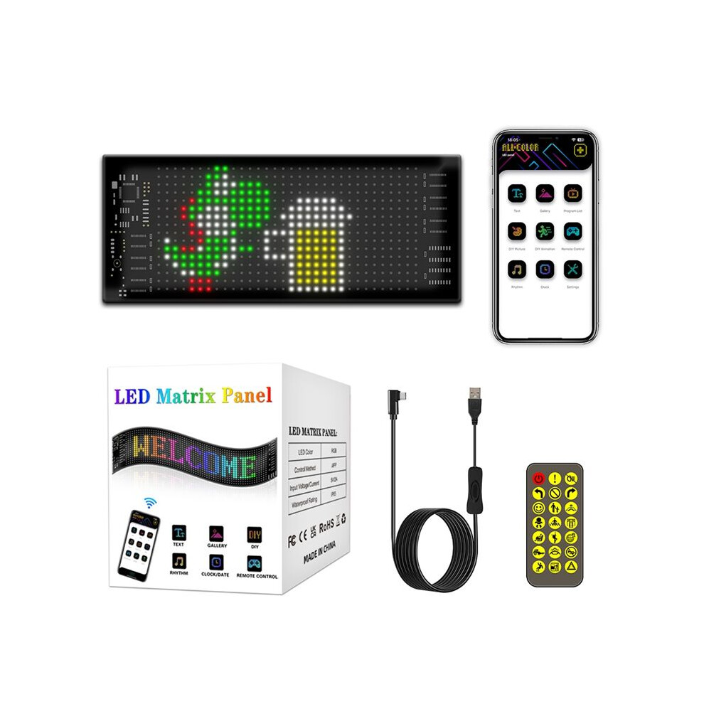 Led Matrix Panel Flexible Screen Display Windshield Scrolling Advertising Led Car Sign Rgb Diy App Control Signal Light 6032703881550