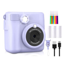 Portable Thermal Printing Camera Fashion Children'S Gift Without 32G Memory Card for Instant Automatic Focusing,B