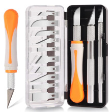 16-Piece Professional Knife Set: 3 Handles & 13 SK5 Blades for DIY, Leather, Pumpkin Carving