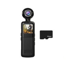 Bärbar Kamera med 64 GB TF-Kort 1080P WiFi-Sportkamera 1,3 Tums Digital Videoinspelare Infraröd BodyCam-Videokamera