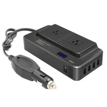 US Plug Multifunctional Car Inverter, 12v to 110v Power Converter with Plug and Socket