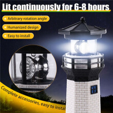 Phare Solaire Rotatif à LED pour Jardin, Éclairage Décoratif D'Extérieur, Éclairage de Paysage, Balise, Faisceau Lumineux Rotatif, A