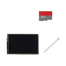 For Raspberry Pi 5 3.5 Inch Touch Screen Kit 20fps Refresh Rate ABS Case Heat Sink with 32G TF Card for Pi 5