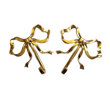 2 Pcs Bow Hook Towel Robe Hook, Brass Wall Hook Wall Hanging Towel Hook for Bathroom Bedroom Bathrobe L