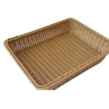Panier de Rangement Rectangulaire en Rotin Fait à la Main, Porte-Pain en Osier, Récipient pour Fruits et Légumes, Collation XL