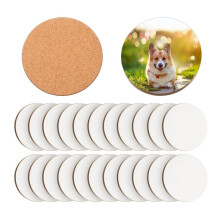 24 Pcs Sublimation Coasters 4 X 4 Inch Hardboard Coaster Cork and Blank Coasters Sublimation Car Coasters