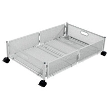 Under the Bed Quilt Storage Bins Large Capacity Rolling Iron Drawer for Clothes, Blankets Foldable Shoe Organizer White