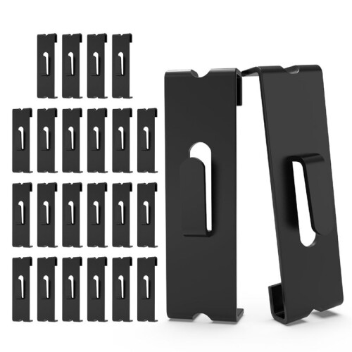 24Pcs Gridwall Hooks Hangers,Grid Panel Hooks Grid Wall Hook Grid Wall Accessories Wire Grid Hook Grid Shelf Hooks Black