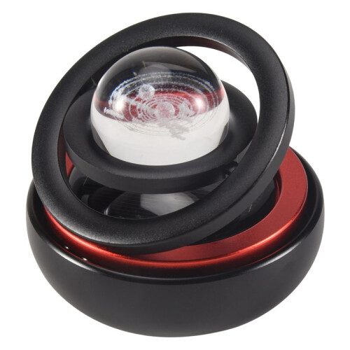 Auto Solar Power Luft Erfrischer, Aromatherapie Duft Diffusor Interstellar Suspension Doppel Ring Luft Diffusor, Schwarz