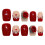 (M) Short Square Stick-on Nails - Nude & Red - Work, Party, Date 4