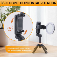 Upgraded Design Tripod Portable Telescopic Multifunctional 360Degree Rotation Phone Selfie Stick Black A