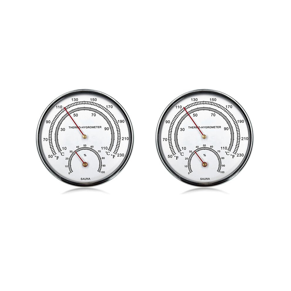 Sauna Accessories Sauna Thermometer Fahrenheit 2 in 1 Metal Sauna Thermometer and Hygrometer with Hanging Hole
