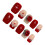 (M) Short Square Stick-on Nails - Nude & Red - Work, Party, Date 5
