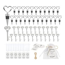 24 Pieces Key Bottle Opener and 24 Pieces Wine Cork Set,Bottle Opener Key ,Wedding Favours,Wedding Table Decoration
