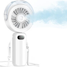 Handheld Misting Fan Powerful4 High Speeds Rechargeable Small Hand Held Fan Water Mist,4000mAh Battery Operated White