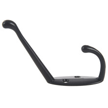 9 Pack heavy duty Coat Hooks Wall Mounted for Hat hardware Dual Prong Retro Coat Hanger with 20 Screws Black Color