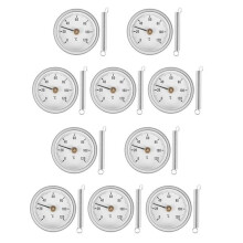 10 Piezas 63Mm TuberíA Clip- Dial TermóMetro Temperatura Placa Redonda Medidor con Resorte, Rango 0-120, Caja de Aluminio